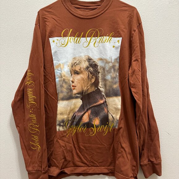 Taylor Swift Tops - Taylor Swift Evermore Gold Rush Long Sleeve T-Shirt Size XL
